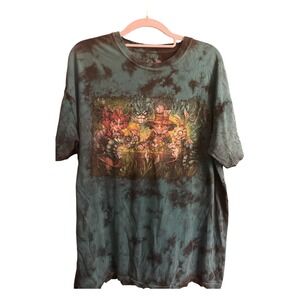 Liquid Blue Alice in Wonderland Mad Hatter Tie Dye Graphic T-Shirt L